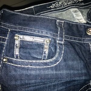 Maurices Premium Jeans - blue jeans with silver sequins embellishments Maurices Premium Jeans - blue jeans with silver sequins embellishments